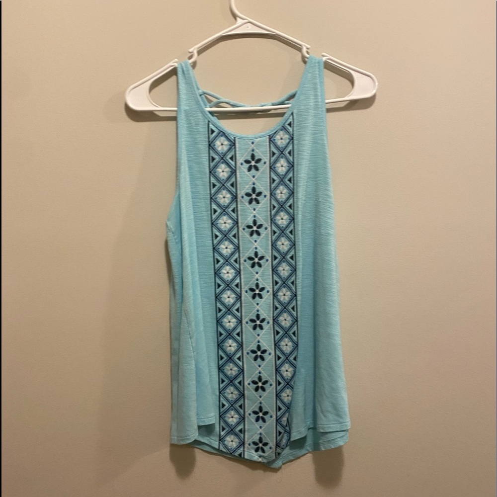 Justice blue tank top with detail. Size 18 Girls